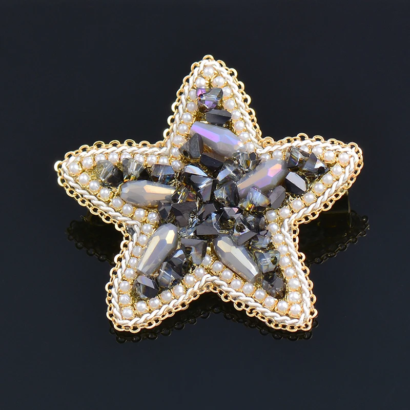 SINLEERY Estilo coreano de Cristal de Lujo de la Estrella de la Estrella de mar Broches Para las Mujeres Pin de la Mujer Accesorios de Moda de la Joyería del Partido