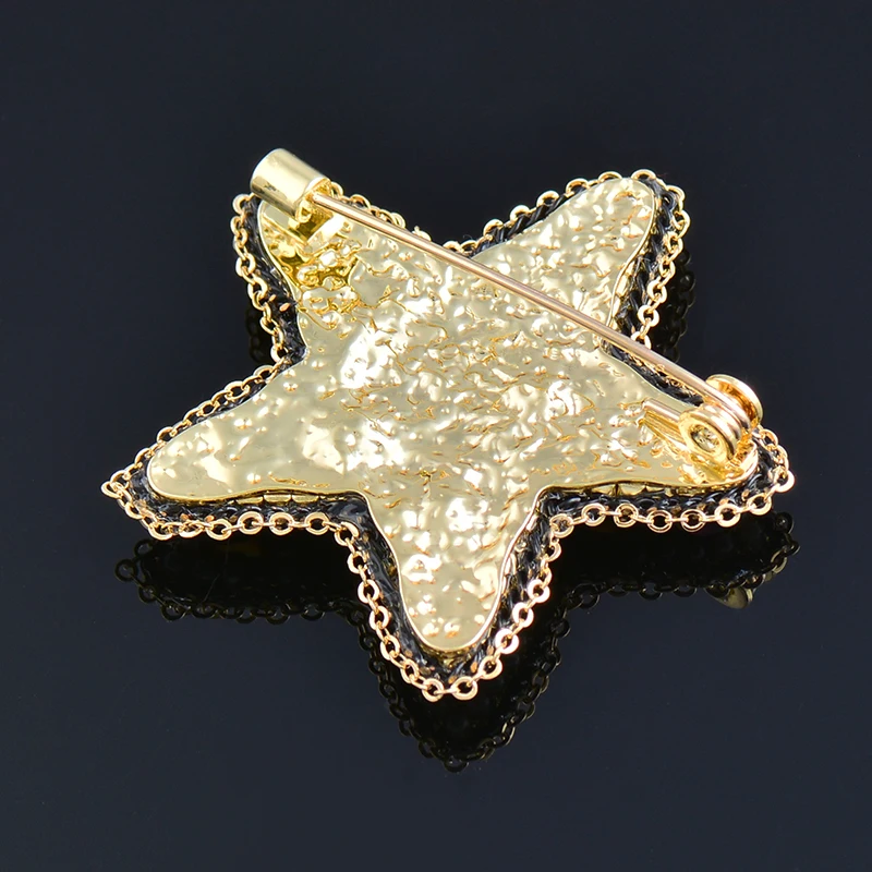 SINLEERY Estilo coreano de Cristal de Lujo de la Estrella de la Estrella de mar Broches Para las Mujeres Pin de la Mujer Accesorios de Moda de la Joyería del Partido