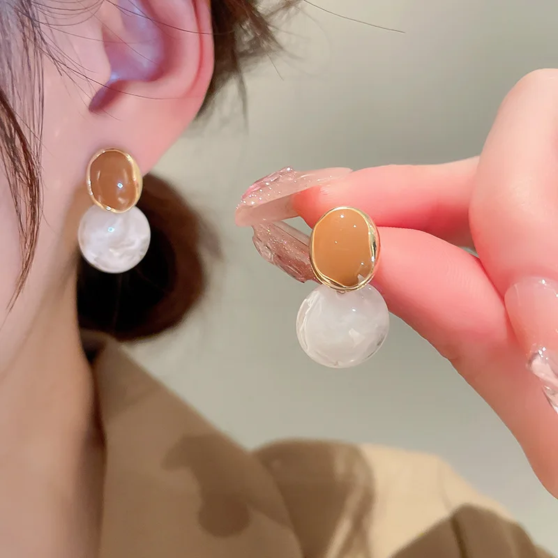 2023 Nuevo Diseño de Esmalte de Ácido Acético Disco Colgante Pendientes Avanzado de Accesorios Para la Moda de las Mujeres de la Joyería de las Niñas Earrngs