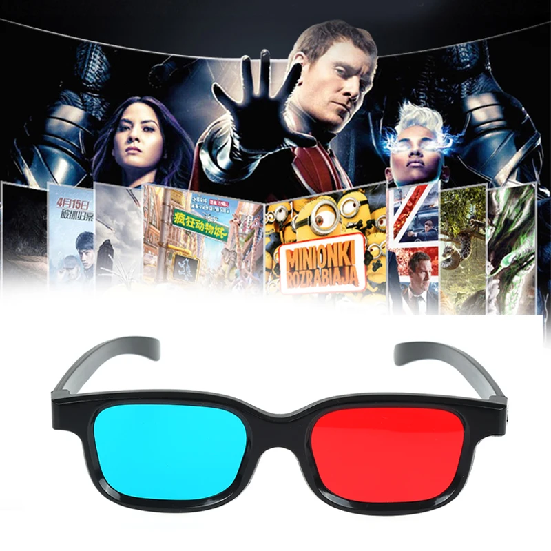 1PC Nuevo Rojo Azul 3D Gafas de Marco Negro De Dimensiones Anaglifo TV Movie DVD del Juego y De la Ambliopía Formación Anteojos