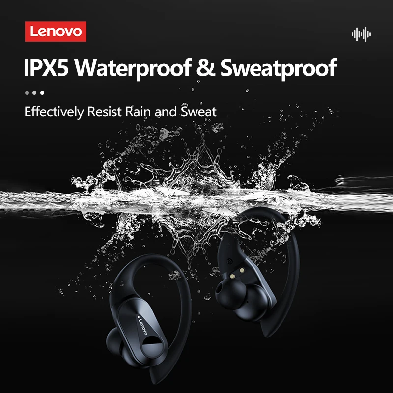 Lenovo LP75 TWS Deportes Auriculares Bluetooth 5.3 Auriculares Inalámbricos Impermeable de alta fidelidad Estéreo con Reducción de Ruido Auriculares con Micrófonos