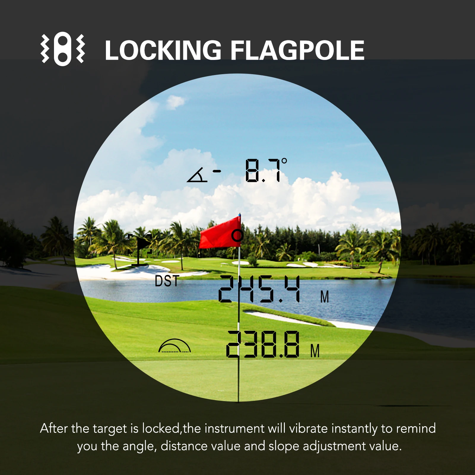 Golf Telémetro USB Recargable de Golf Range Finder 6X Ampliación a 600 metros de Distancia del Medidor con el Asta de la bandera de Bloqueo de la Vibración