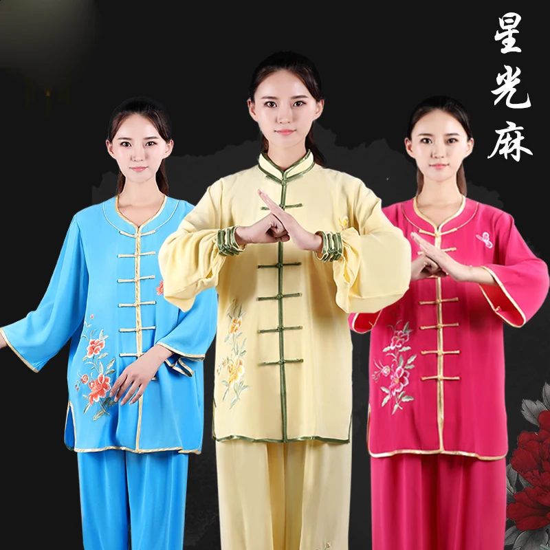 bordado de alta calidad de la flor de taiji kung fu uniformes de tai chi traje de artes marciales ropa trajes de wushu
