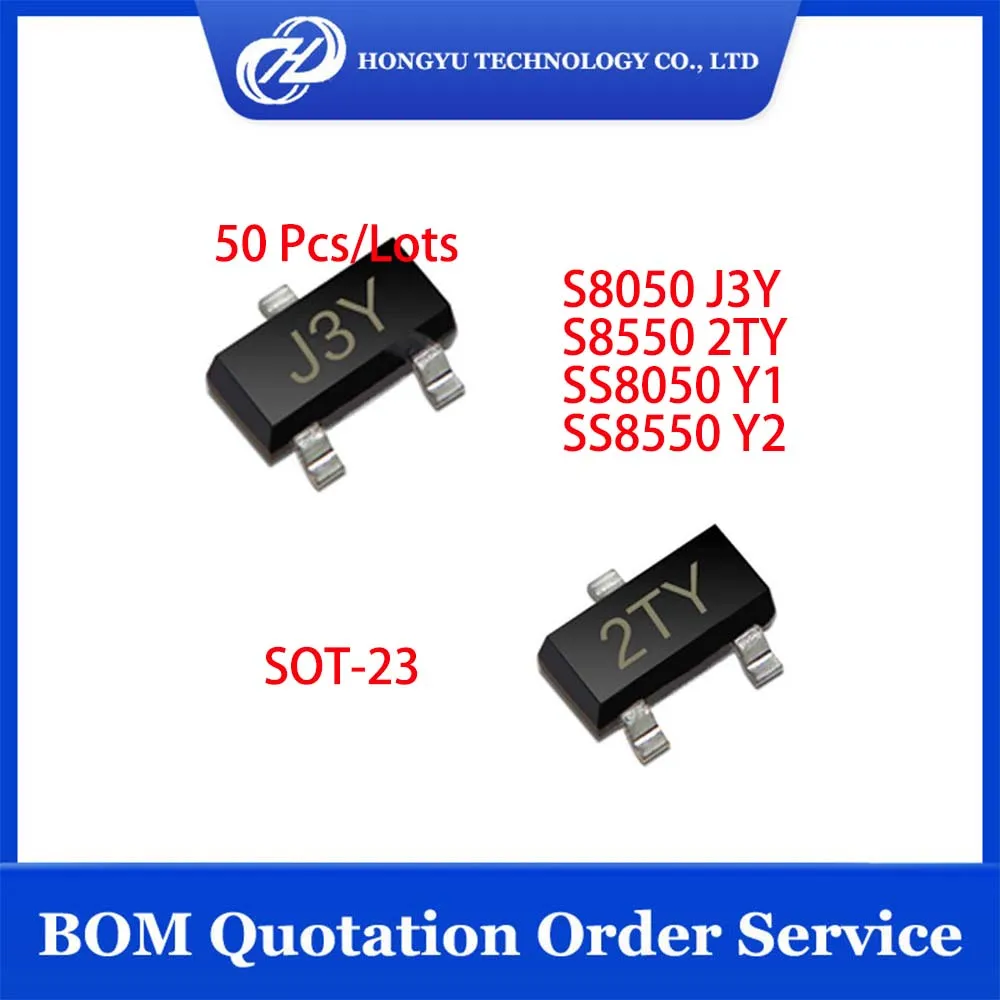 50 Pcs S8050 S8550 SS8050 SS8550 SOT-23 SOT23 Transistor SMD Nuevo En las Poblaciones de