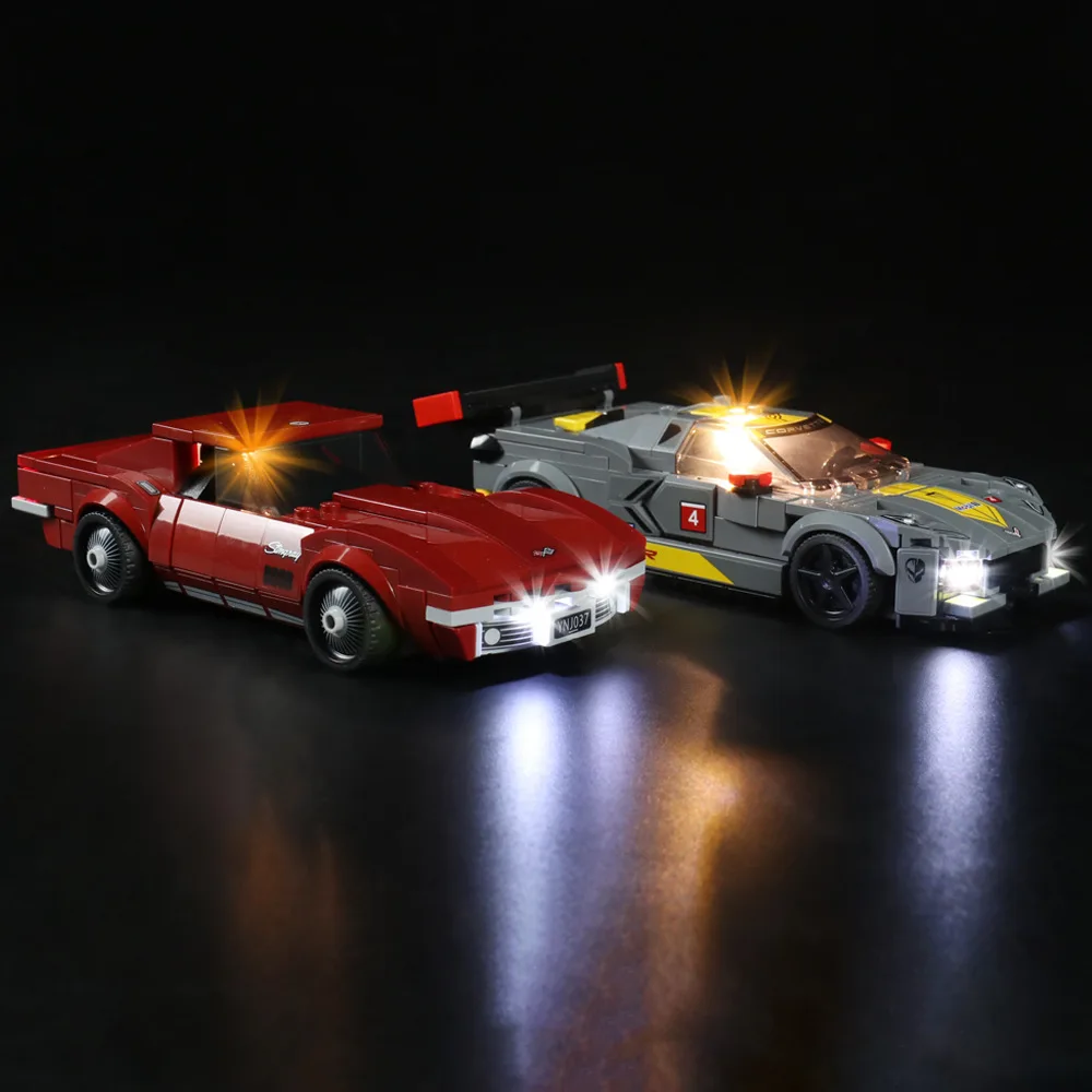 Luz Led Kit Para La Velocidad De Campeones 76903 Corvette C8.I Carrera y 1968 C3 Bloques de Construcción (sólo la Iluminación incluido)