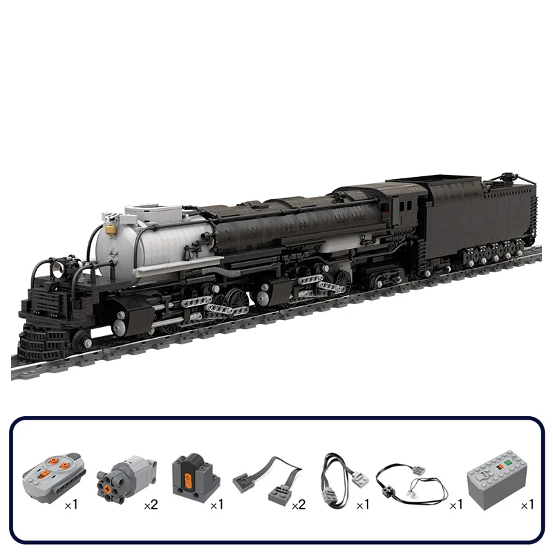 MOC Santa Pacífico de la Unión de Tren de Bloques de Construcción Fletes Locomotora de Vapor D B Tipo de vía de Vehículos Ladrillos Juguetes de Regalo de Cumpleaños