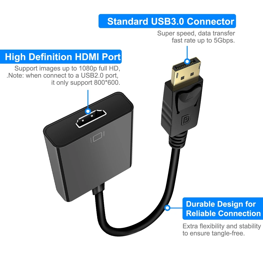 HD 4K DisplayPort 1.2 DP Macho a HDMI-Compatible Hembra de Audio y Vídeo HDTV Adaptador Convertidor de Múltiples monitores