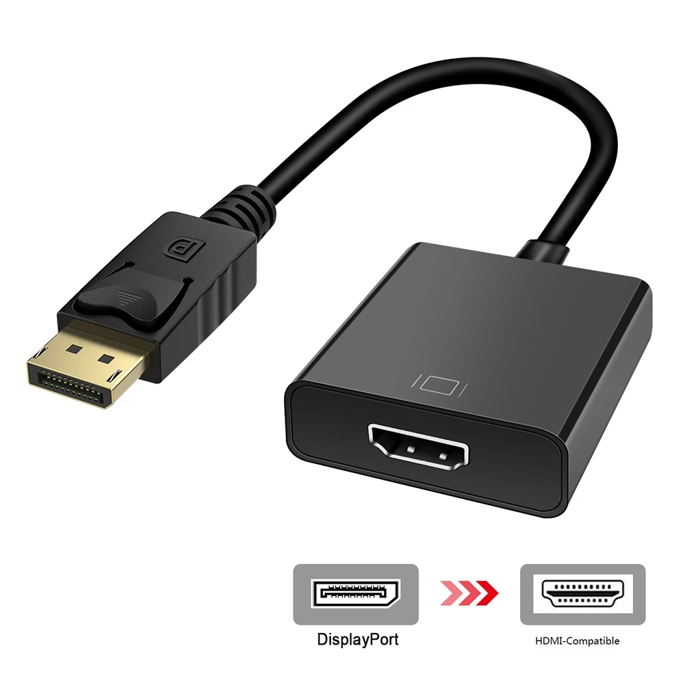 HD 4K DisplayPort 1.2 DP Macho a HDMI-Compatible Hembra de Audio y Vídeo HDTV Adaptador Convertidor de Múltiples monitores
