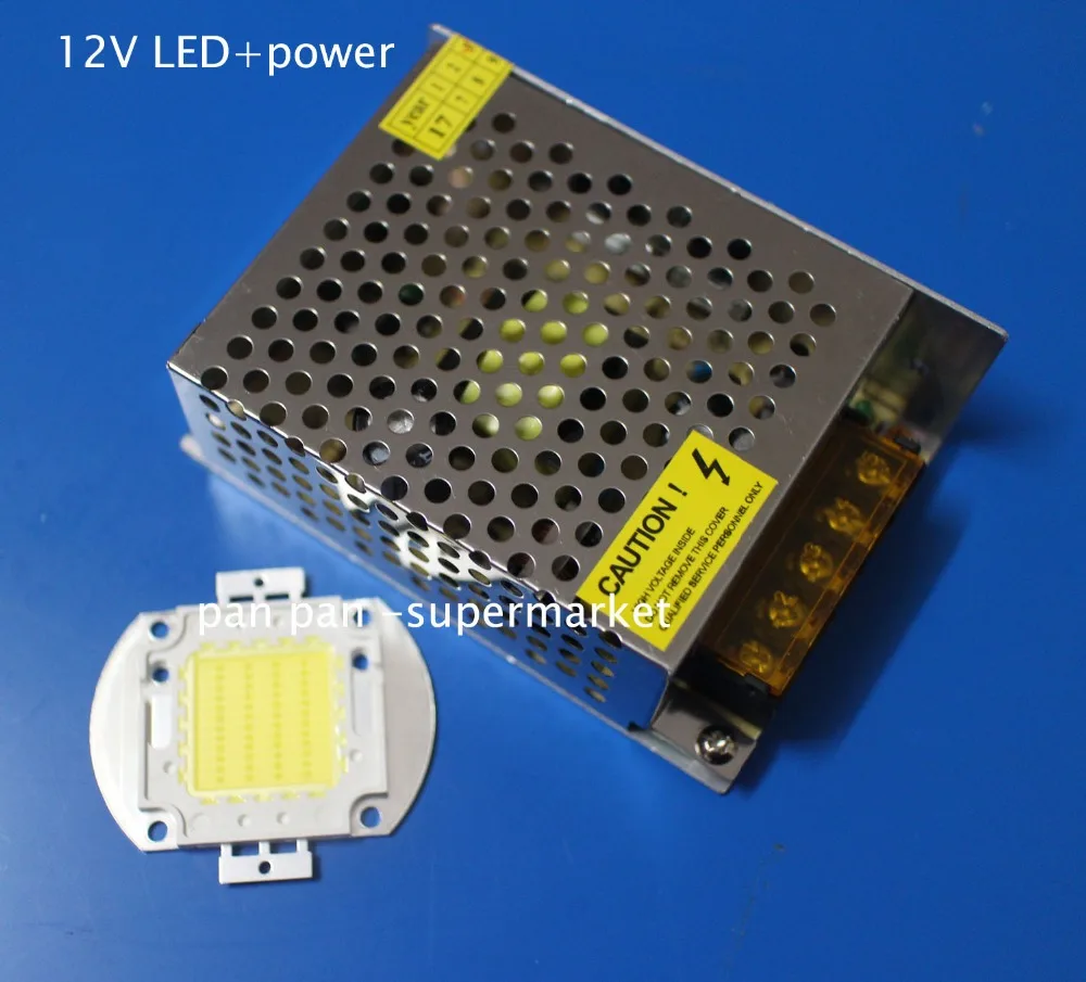 50w 12V Blanco Frío 6000-6500K LED de Alta Potencia con el chip de 12v controlador de led de BRICOLAJE
