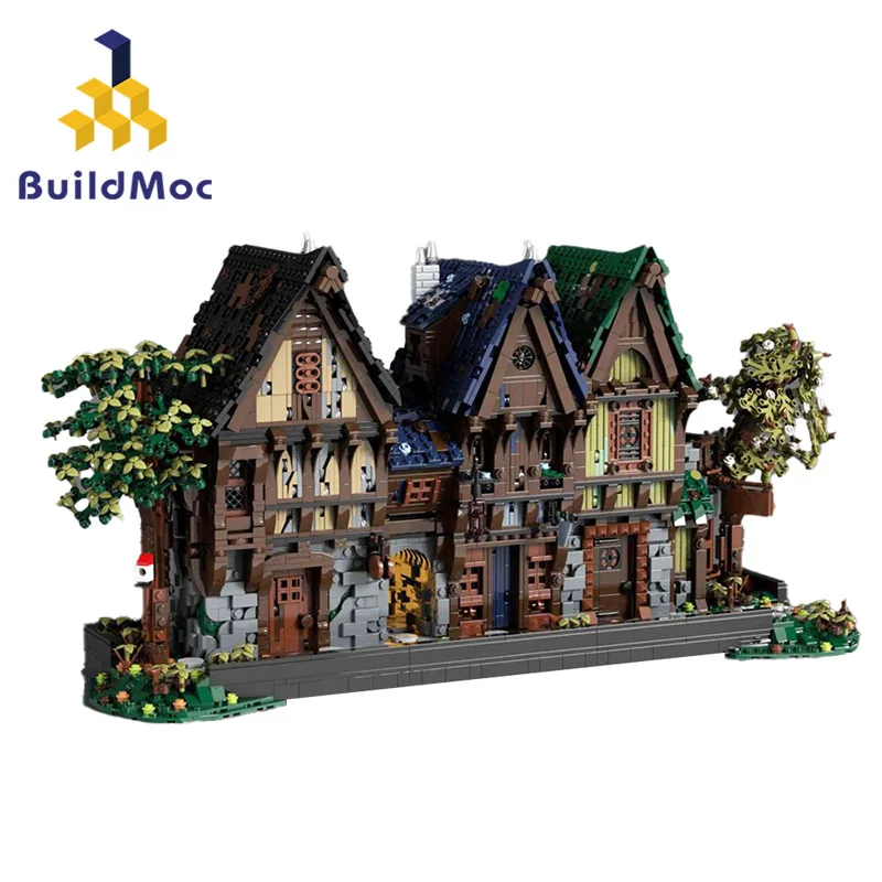 BuildMOC de La Arquitectura Medieval Herrería Bloques de Construcción Soñador de la Casa de Castillo de Tabernas Manor Ladrillos de Juguetes para los Niños Regalos