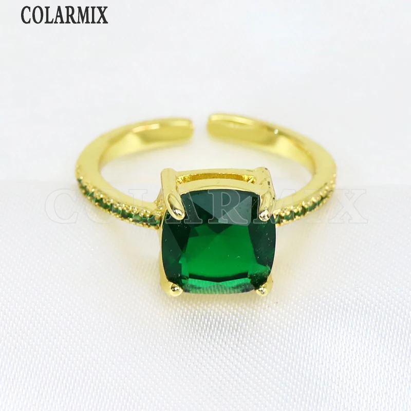 6 Pcs Anillos de Cristal de Joyería de Moda anillos de la joyería de Oro de parte del anillo de Mezcla de color de la Joyería 52053