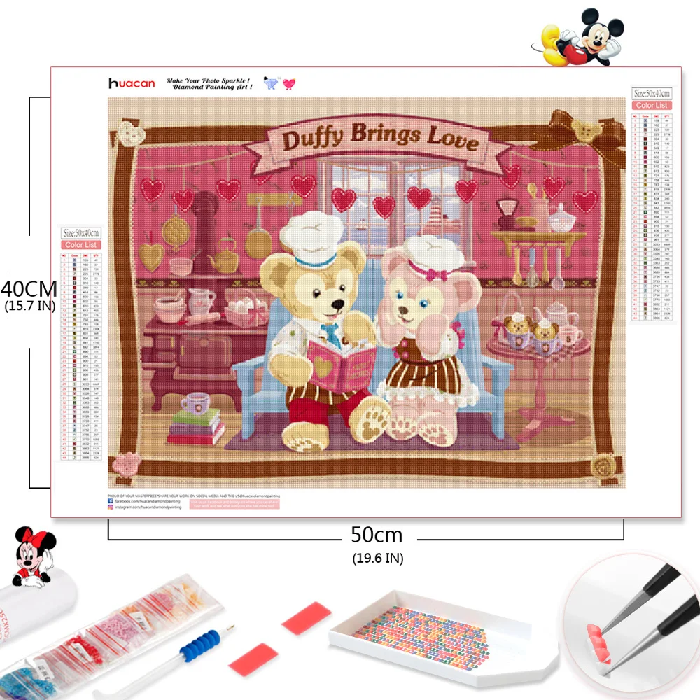 Disney 5D Diamante Pintura Duffy Y Sus Amigos se Completa el Bordado de punto de Cruz Kits Foto Mosaico de Arte Creativo Aficiones