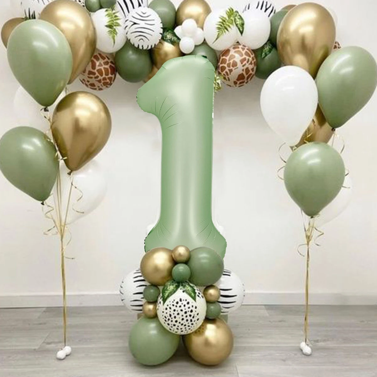 Tamaño gigante 40inch Verde 0-9 Gran Número de Helio Globos metálicos Número de Globo de la Ducha del Bebé de la Boda de la Fiesta de Cumpleaños de la Figura Ballon