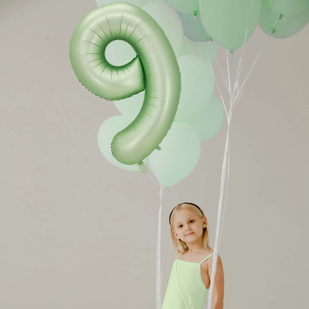 Tamaño gigante 40inch Verde 0-9 Gran Número de Helio Globos metálicos Número de Globo de la Ducha del Bebé de la Boda de la Fiesta de Cumpleaños de la Figura Ballon